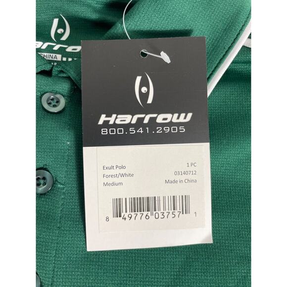 NEW Harrow Exult Polo Shirt Mens Sz M Forest Green Moisture Wicking Sport Tech - Picture 8 of 13
